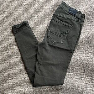 American Eagle Dark Green Skinny Jeans